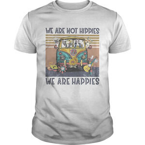 Peace Bus Elephant We Are Not Hippies We Are Happies  Retro Shirt